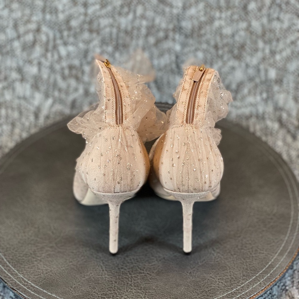 Jimmy Choo Lavish 100 Heels New 37 glitter tulle - Picture 9 of 14